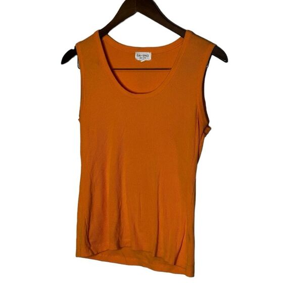 Elan & Grace tangerine colored ribbed scoop neck medium tank - Picture 2 of 5